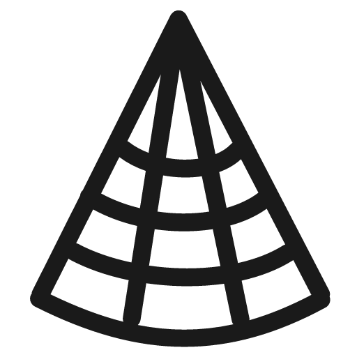 Proj conic icon, solid style, from Font-GIS