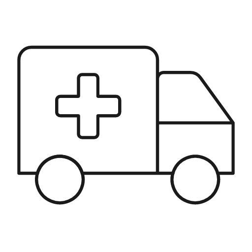 Ambulance icon, line style, from Glyphs