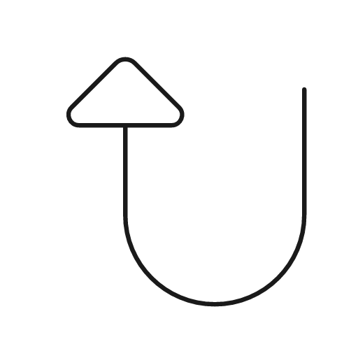 Arrow u turn icon, line style, from Glyphs