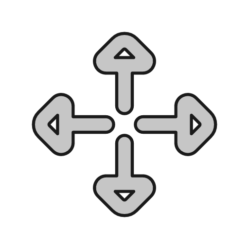 Arrows expand quad outline icon, outline style, from Glyphs