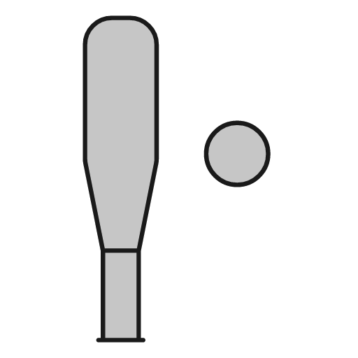 Baseball 1 duo icon, line style, from Glyphs