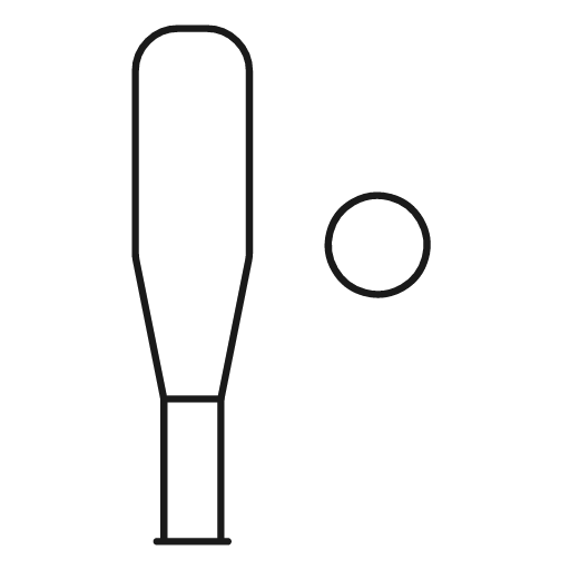 Baseball 1 icon, line style, from Glyphs