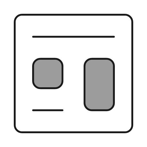 Box layout duo icon, line style, from Glyphs