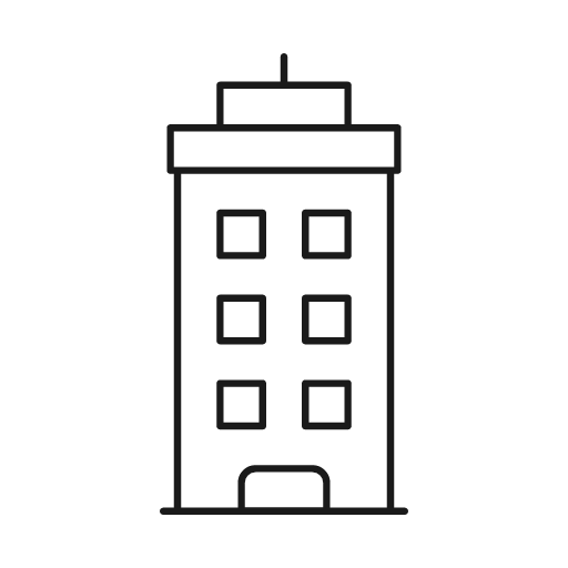 Building 2 icon, line style, from Glyphs
