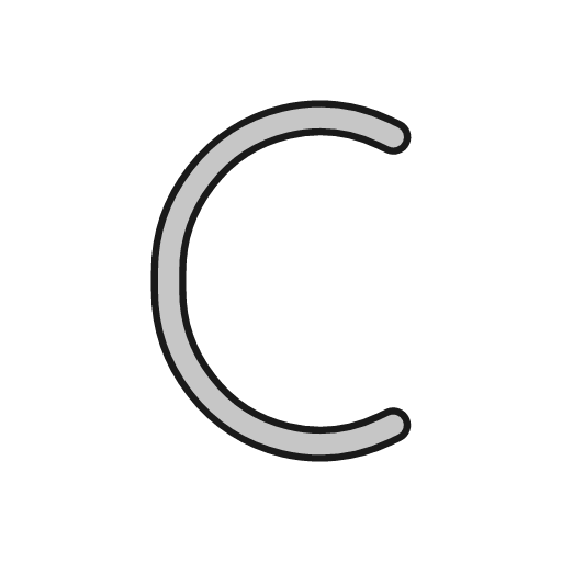 C outline icon, outline style, from Glyphs