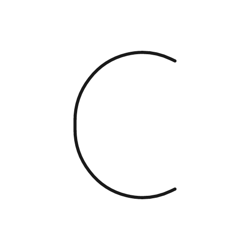 C icon, line style, from Glyphs