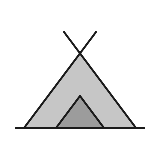 Camp duo icon, line style, from Glyphs