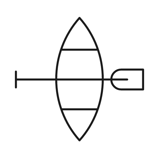 Canoe icon, line style, from Glyphs