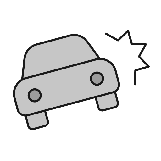 Car crash duo icon, line style, from Glyphs