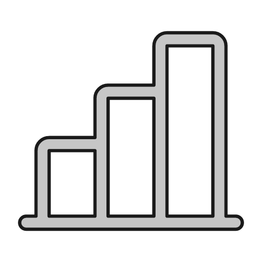 Chart bar outline icon, outline style, from Glyphs