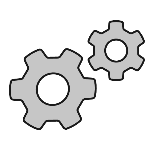 Cogs duo icon, line style, from Glyphs