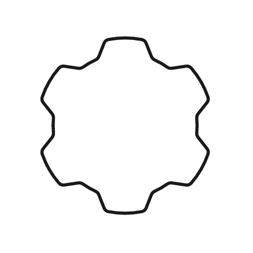 Cogwheel icon, line style, from Glyphs