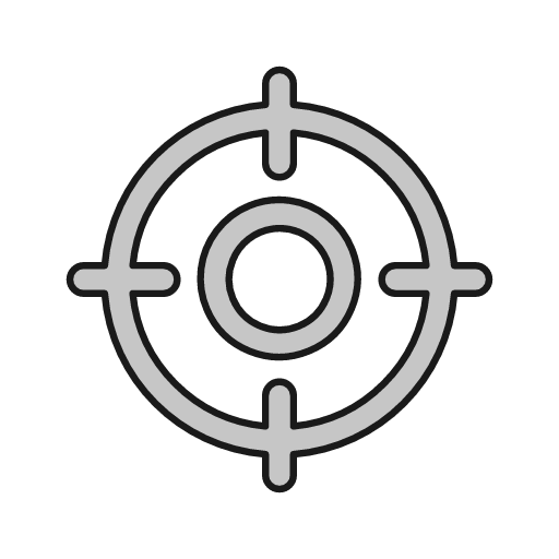 Crosshairs outline icon, outline style, from Glyphs