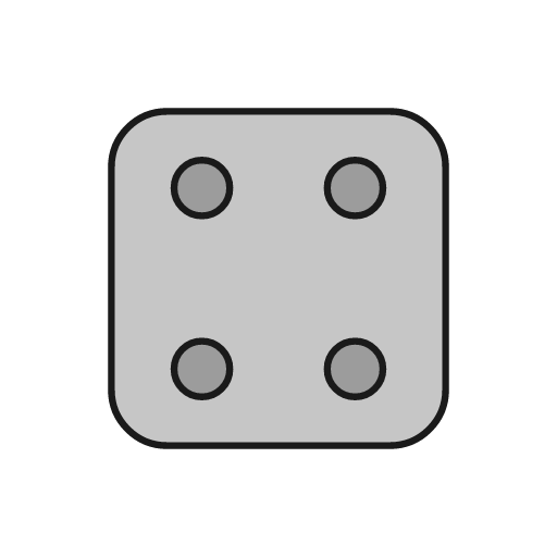 Die 4 duo icon, line style, from Glyphs