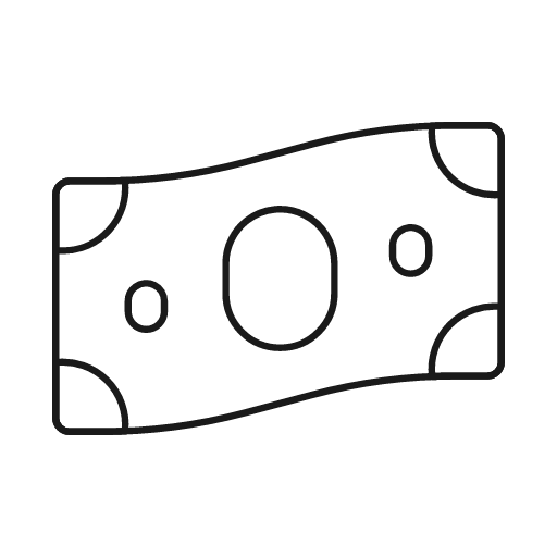 Dollar bill wave icon, line style, from Glyphs