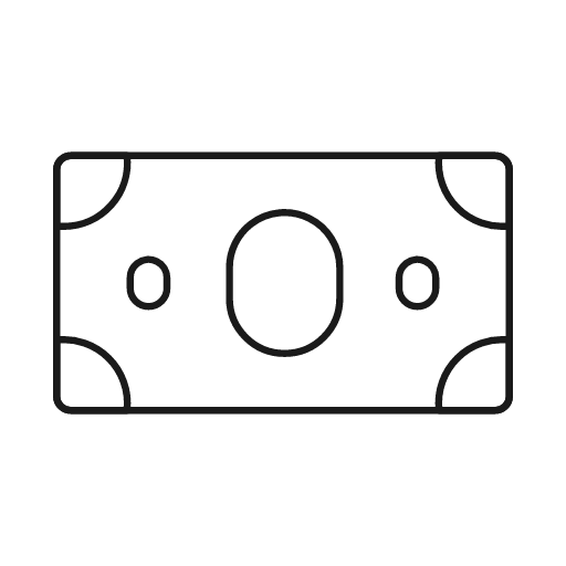 Dollar bill icon, line style, from Glyphs