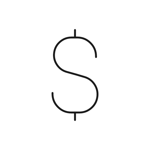 Dollar sign icon, line style, from Glyphs