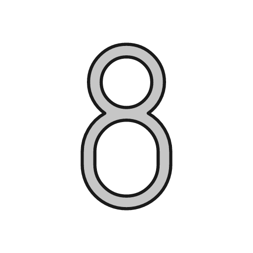 Eight outline icon, outline style, from Glyphs