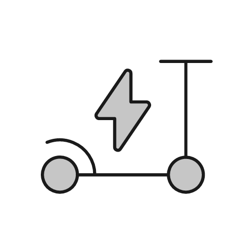 Electric scooter duo icon, line style, from Glyphs