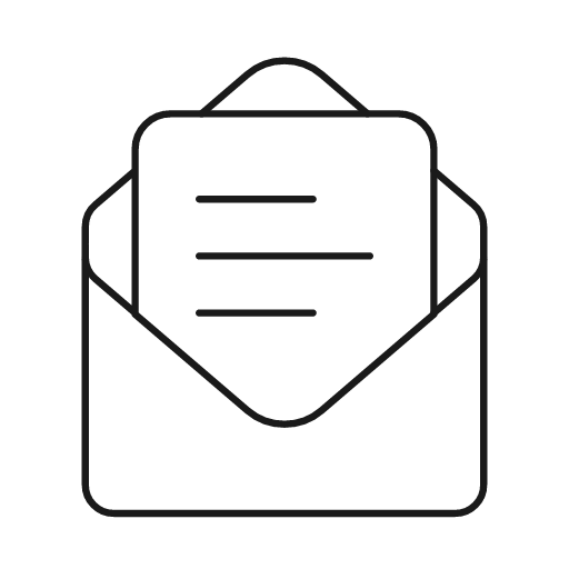 Envelope open note icon, line style, from Glyphs