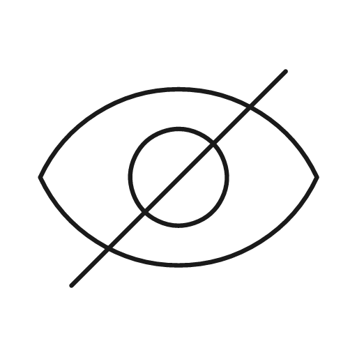 Eye slash icon, line style, from Glyphs