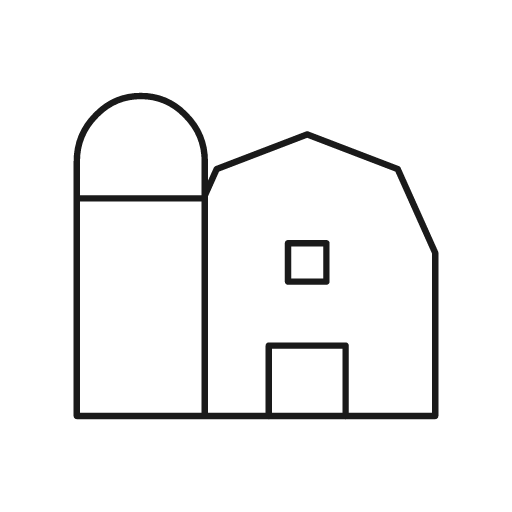 Farm icon, line style, from Glyphs