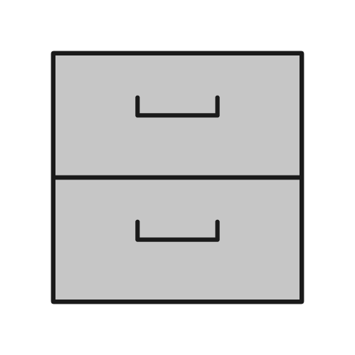 Filing cabinet duo icon, line style, from Glyphs