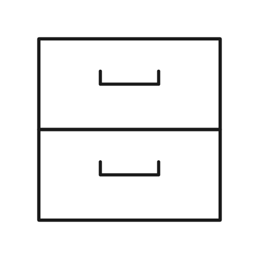 Filing cabinet icon, line style, from Glyphs