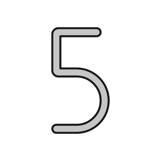 Five outline icon, outline style, from Glyphs