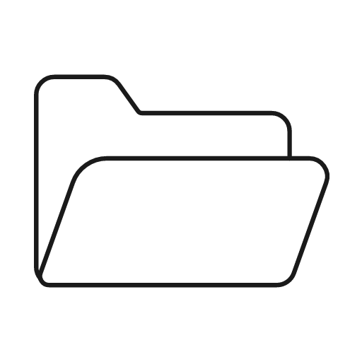Folder open icon, line style, from Glyphs
