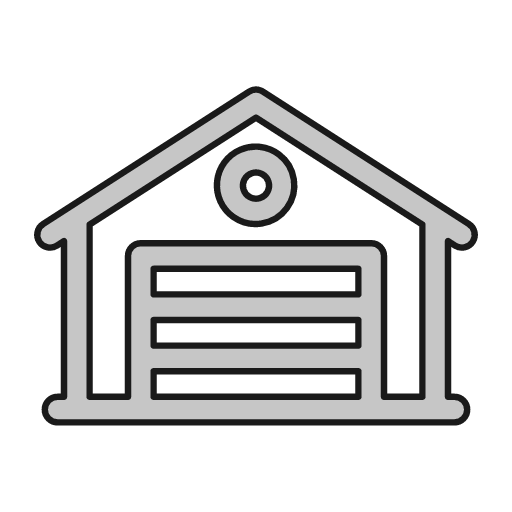 Garage outline icon, outline style, from Glyphs