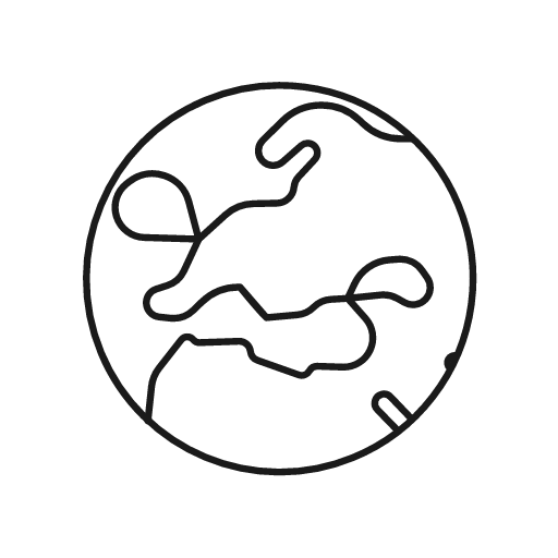 Globe europe icon, line style, from Glyphs