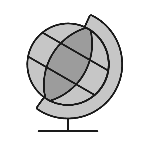 Globe stand 1 duo icon, line style, from Glyphs