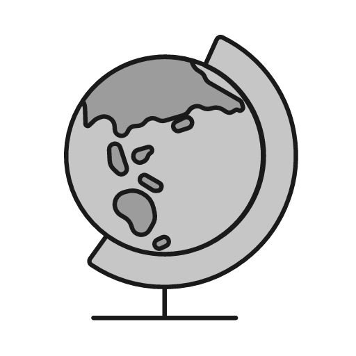 Globe stand east duo icon, line style, from Glyphs
