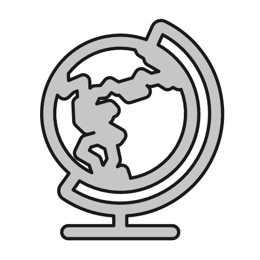 Globe stand east outline icon, outline style, from Glyphs