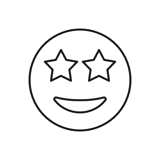 Grin stars icon, line style, from Glyphs