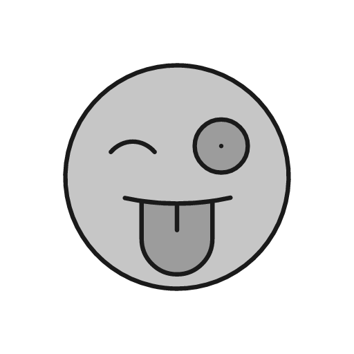 Grin tongue silly duo icon, line style, from Glyphs