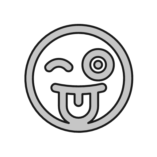Grin tongue silly outline icon, outline style, from Glyphs