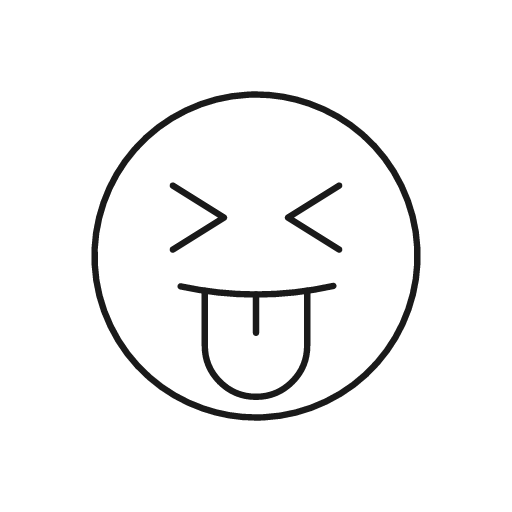 Grin tongue squint icon, line style, from Glyphs
