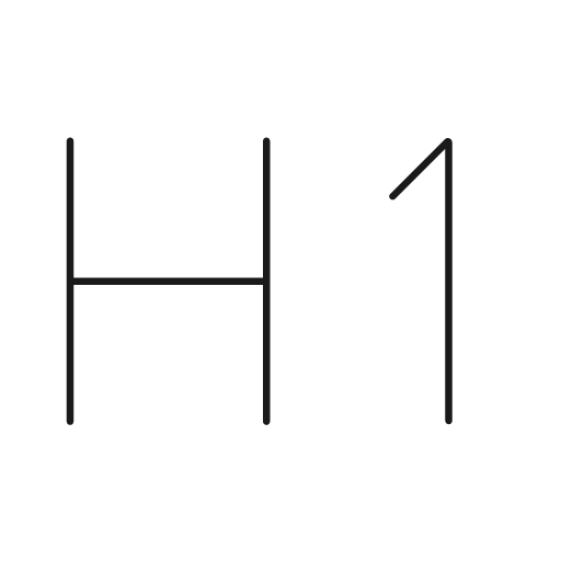H 1 duo icon, line style, from Glyphs