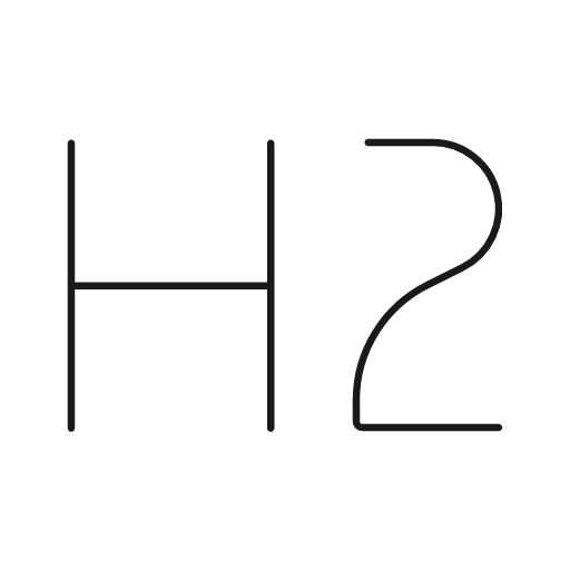 H 2 duo icon, line style, from Glyphs