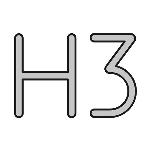 H 3 outline icon, outline style, from Glyphs