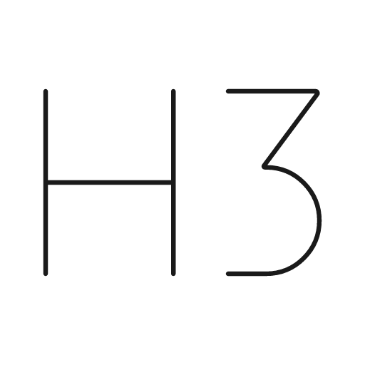 H 3 icon, line style, from Glyphs