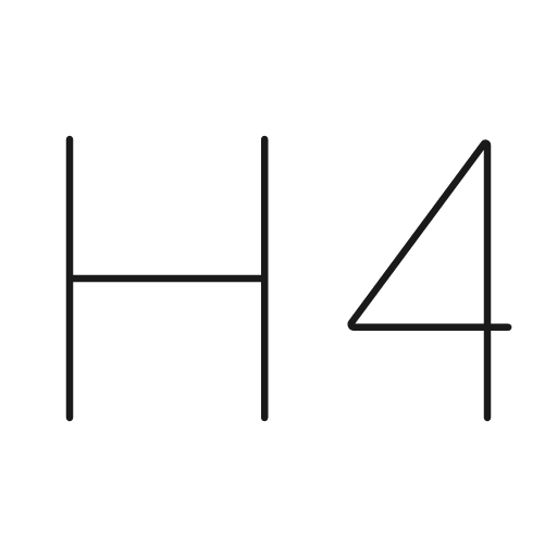 H 4 icon, line style, from Glyphs