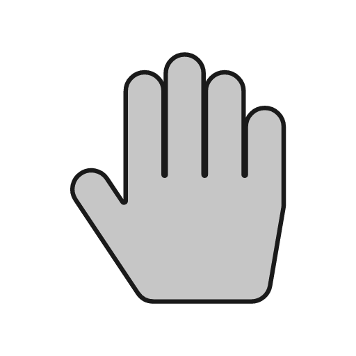 Hand duo icon, line style, from Glyphs