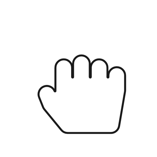 Hand fist icon, line style, from Glyphs
