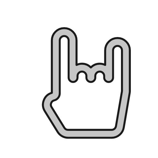Hand horns outline icon, outline style, from Glyphs