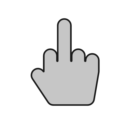 Hand middle duo icon, line style, from Glyphs