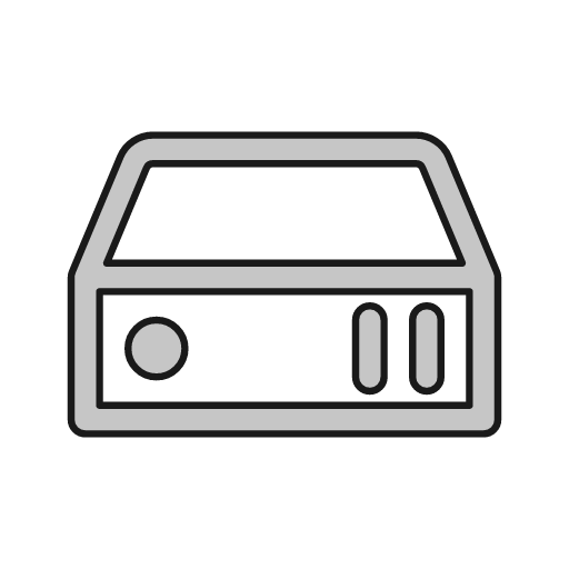 Hard drive outline icon, outline style, from Glyphs