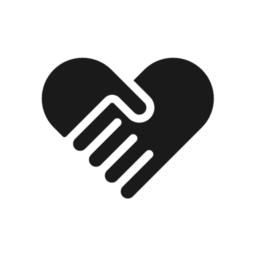 Heart hands bold icon, bold style, from Glyphs